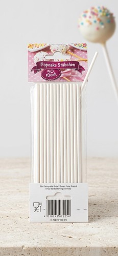 50x popcake stäbchen weiß - 50x,